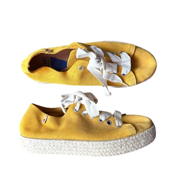 NEW NWOB VERBENAS‎ Suede Espadrille Sneaker Yellow Sz 37 - Image 2