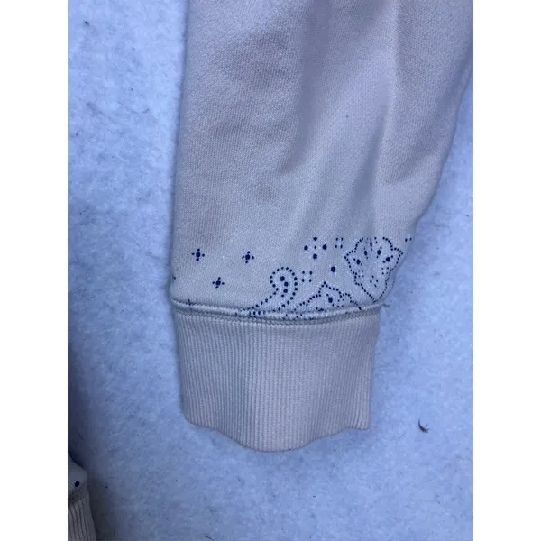 Unbranded Bandana Print Sweatshirt Women‎ Small Tan Blue Paisley Pullover Boho - Image 5