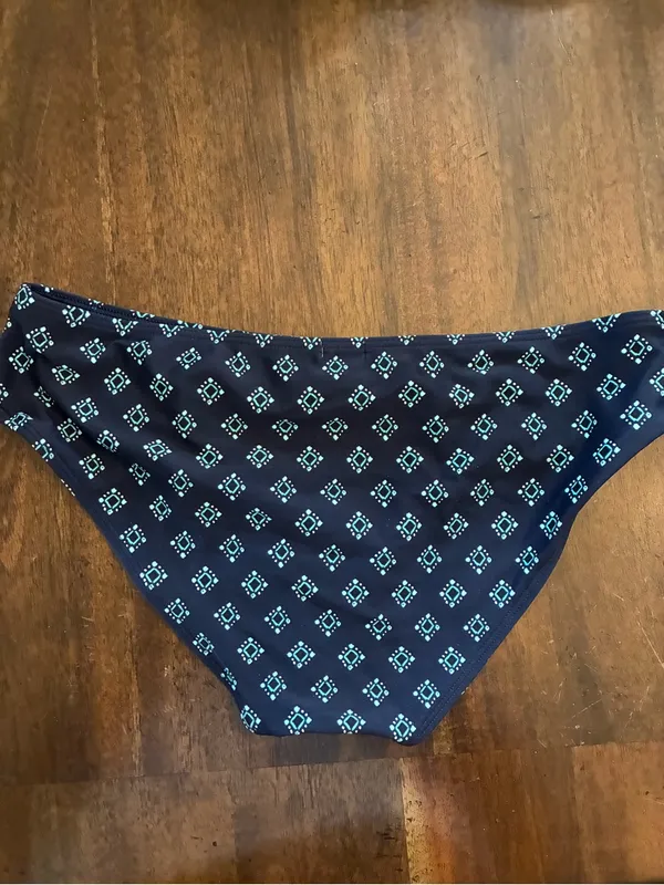 Aerie Bikini Bottom Small Swimsuit Hipster Navy Blue Diamonds Full Coverage - Image 2