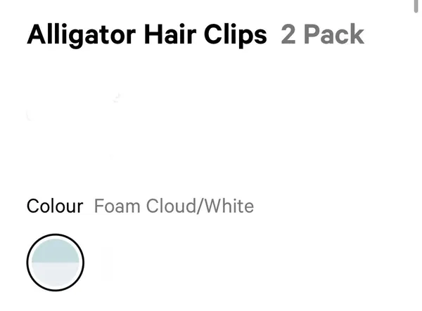 Lululemon Alligator Hair Clips 2 Pack Foam Cloud White - Image 4