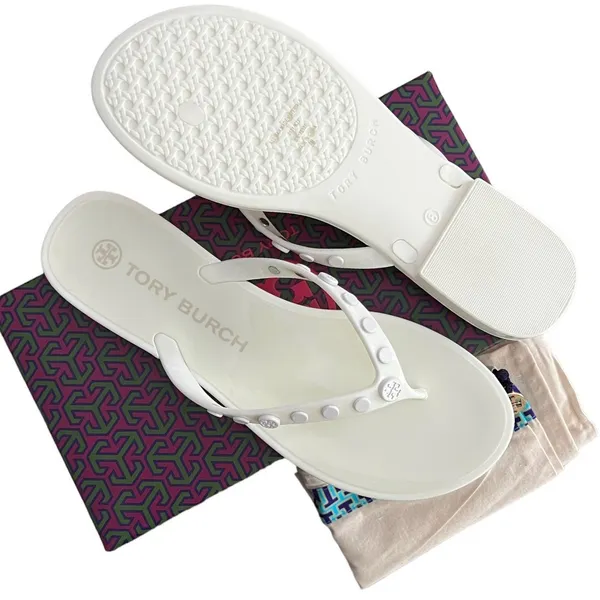 NIB Tory Burch Studded Jelly Thongs - Image 2