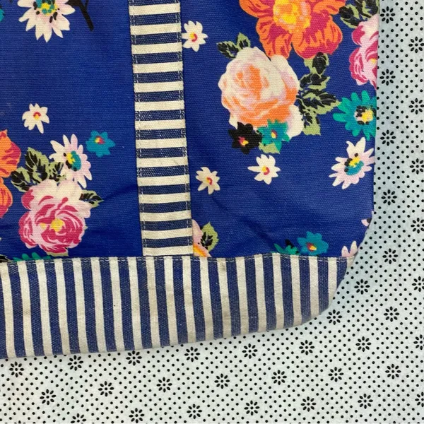 Bright Striped Summer Diaper Carry Matilda Jane Blue Floral Tote Bag - Image 4
