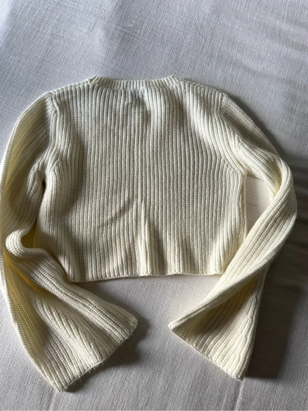 Princess Polly Cream Cropped Sweater - S/M - Image 7