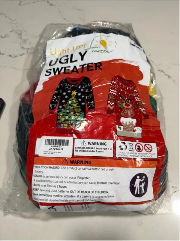 NEW Ugly Christmas Tree Sweater Dress Light Up LED M - Image 4