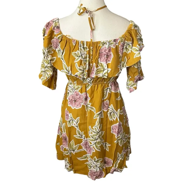 Cupcakes‎ & Cashmere Fonda Ruffle Detail Floral Print Mini Dress Halter Neck XS - Image 4