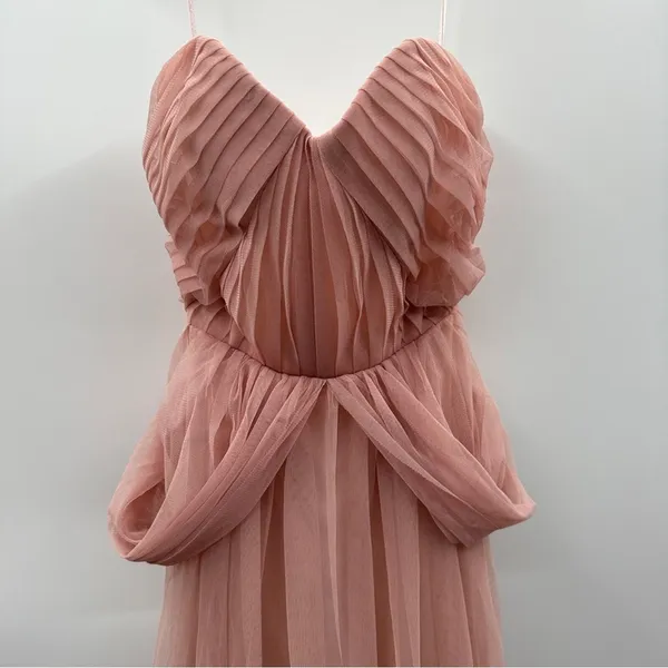 Birdy Grey‎ NWT Christina Dress Women's Size Small Rose Quartz Tulle Convertible - Image 6