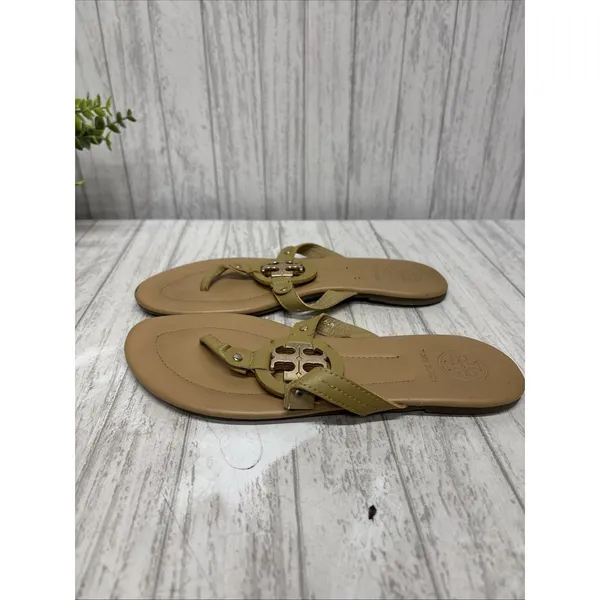 Womens Size 8 Tory Burch Miller Sandals Tan - Image 7