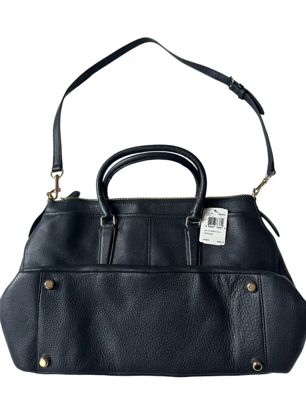 COACH Morgan Luxury Navy Pebbled Leather Satchel Shoulder Bag #F35185 - Image 4