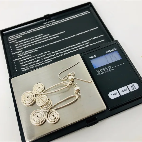 Sterling silver dangling earring, 11.5g - Image 6