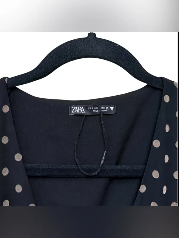 Zara Dress NWOT,Ruffled With polka dots,Size S - Image 5