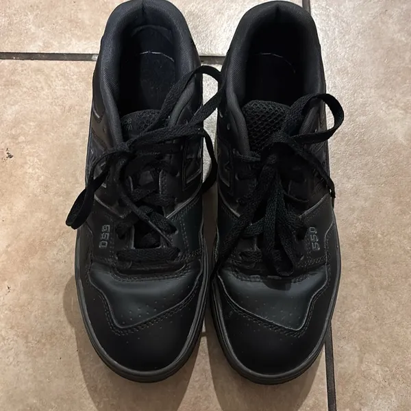 New Balance 550 Black on Black Basketball Court Lifestyle Sneaker - Image 3