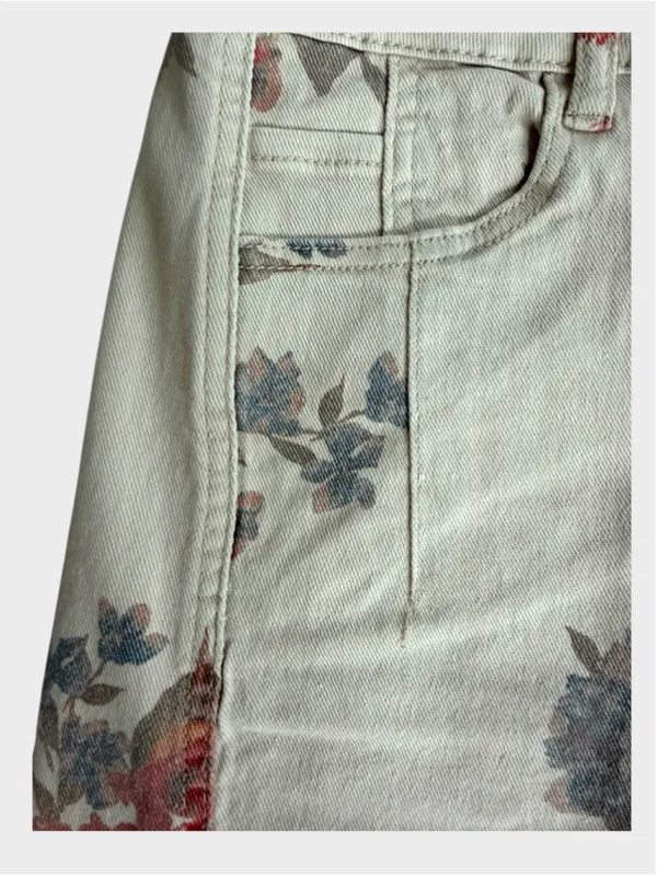 Easel Floral Print Barrel Denim Pants Size M - Image 7