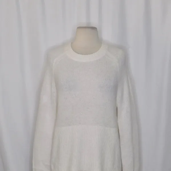 NWT!! J. CREW High Rib Pullover Sweater Wool Alpaca Solid‎ Ivory Minimalist XXS - Image 3
