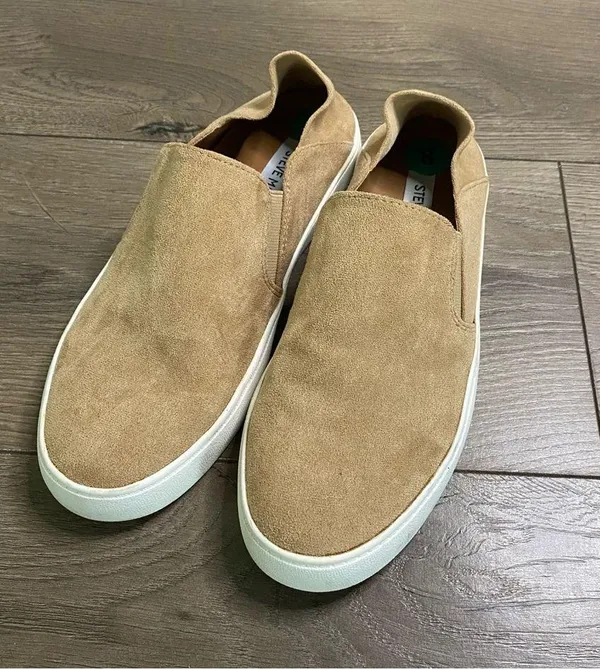 Steve Madden Tan Faux Suede Slip On Sneakers 8 - Image 7