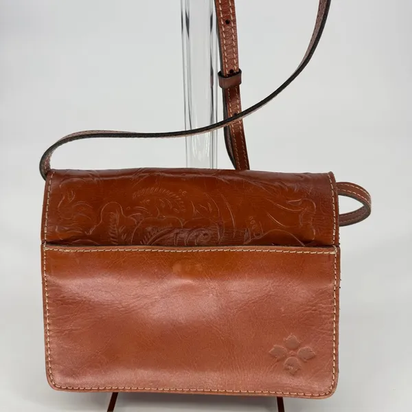 Patricia Nash Brown Tooled Leather Lanza Crossbody Bag & Clutch - Image 4