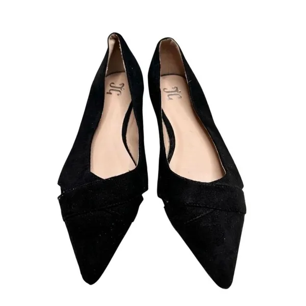 Journee Collection Flats Size 6 Black Pointed Toe Slip On Winslo Lightweight‎ - Image 3