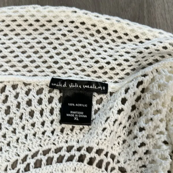 United States Sweaters White Crochet Cardigan - Image 5