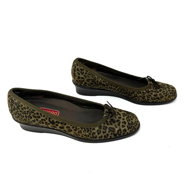Munro Size 6 Ballet Brown Leopard Cheetah Animal Print 1.5" Heel‎ Slip On - Image 3