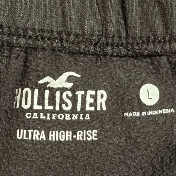 Womens large Hollister Co. Dark Grey Ultra-High Rise Fleece Dad Joggers - Image 9