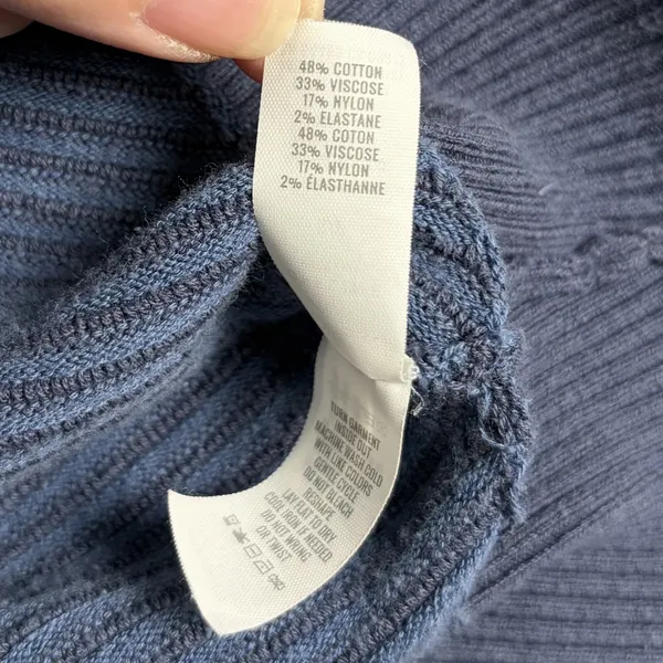 OFFLINE by Aerie Home Stretch Quarter-Zip Pullover Women's S Blue Ribbed Lounge - Image 9