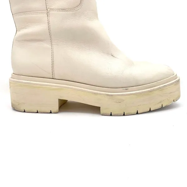 Sam Edelman Larina Boot Ivory Cream Leather Tall Lug Sole Boots Women’s Size 7.5 - Image 10