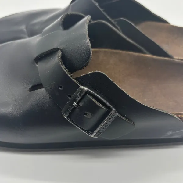 Birkenstock London Black Leather Clogs EU 38 L7 M5 Closed Toe Shoes - Image 3