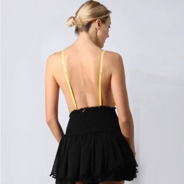 Comin' in‎ HAHT Bodysuit in Lemon free people HAH medium - Image 6