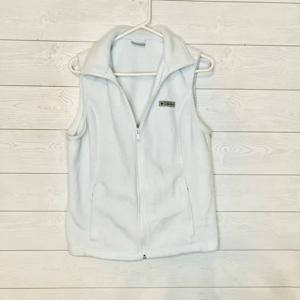 Columbia Benton Springs white full zip vest Activewear Athleisure Size Large - Image 2