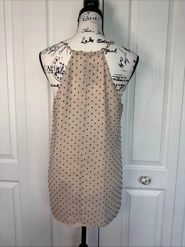 New York & Company Beige Polka Dot Cami Top - Image 3