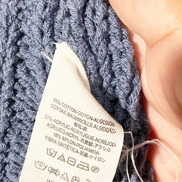 Free People Size Medium Blue Thick Knit Open Back Long Sleeve Tunic‎ Dress - Image 4