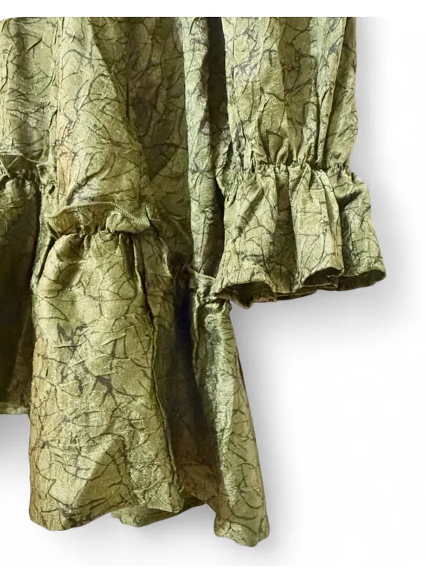 NWT Disturbia Women’s Arda Virago Crinkle Green Olive V-Neck Mini Dress Size 10 - Image 11