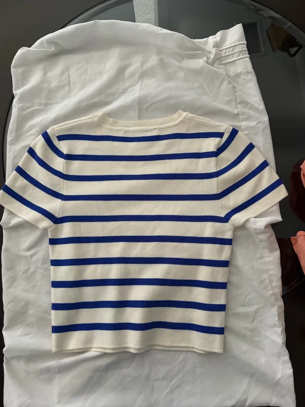 ZARA Blue White Stripe Top - Image 2