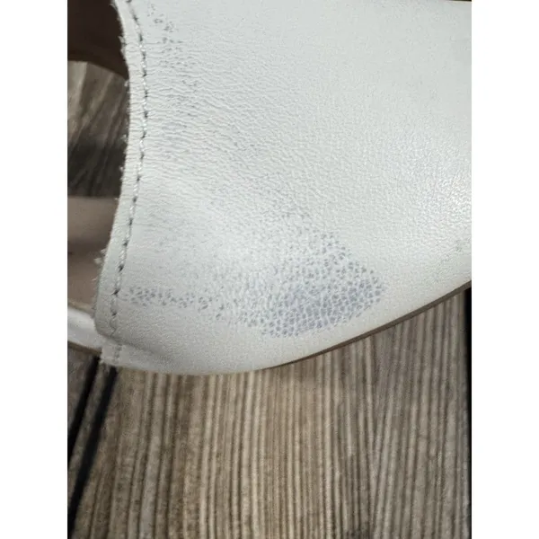 Clarks Womens 8.5M Deva Heidi White Leather Ankle Strap Heels Sandals Boho - Image 7