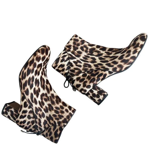 Tory Burch Laila Leopard Calf Hair Ankle Booties Bow Size 8.5 - Image 6