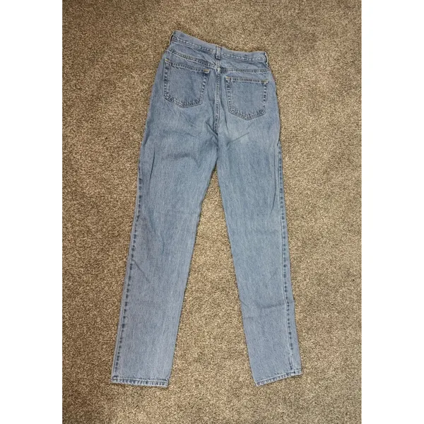 Lands End Vintage High Rise Straight Leg Jeans 10 Tall Made in USA Blue Denim - Image 2