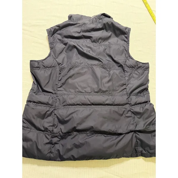 Lands End Womens Navy Blue Down Puffer Vest Snap Front‎ Quilted Size M 10-12 - Image 8
