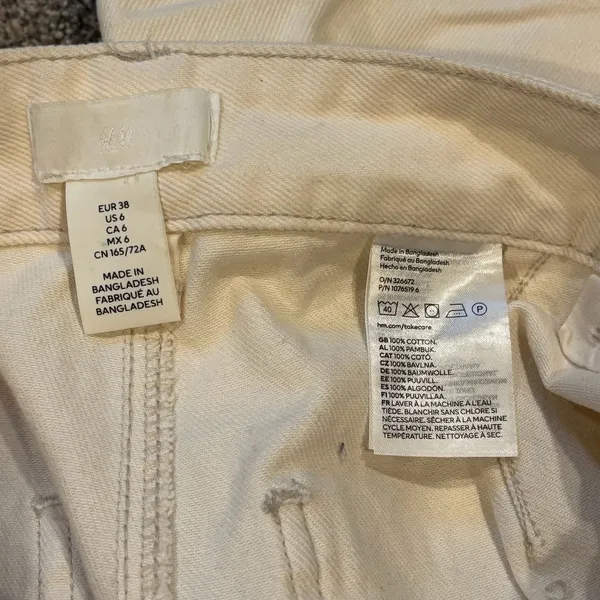 H&M Women Beige Utility Cargo Pants Size US 6 - Image 4