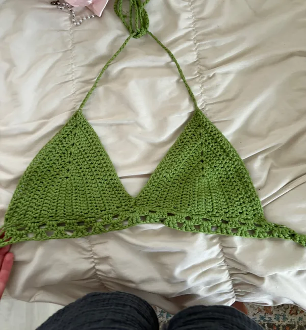 Boutique Green Waffle Knit Top Size XS - Image 3