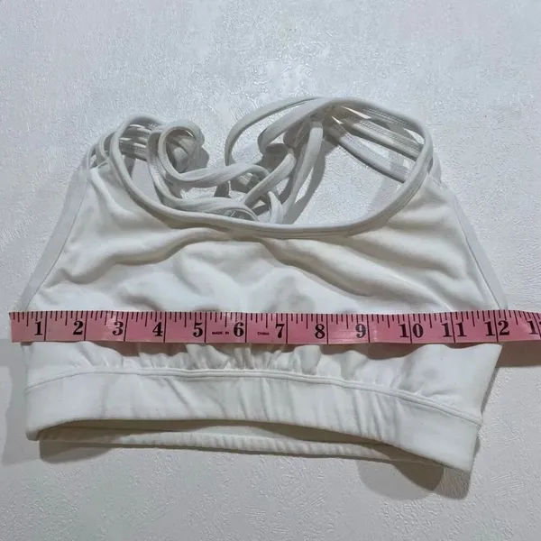Athleta White Strappy Sports Bra XS Yoga Pilates Activewear - Image 6