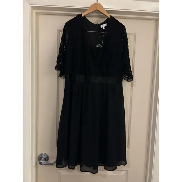 NEW Lace Chiffon Wedding Formal Cocktail Midi Dress 20W - Image 3