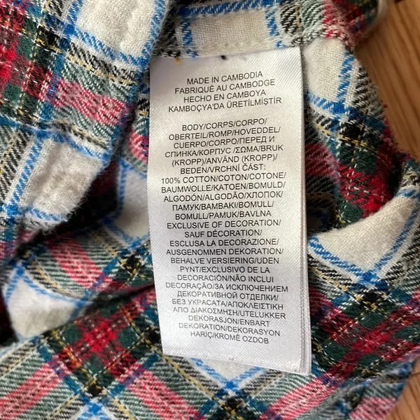 Lauren Ralph Lauren Shirt Womens Medium Red White Plaid Logo Button Up Sleepwear - Image 9