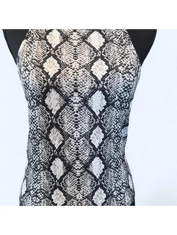 Y2K Snake Print Halter Grunge Festival Tank Top Size Small 💗 - Image 2