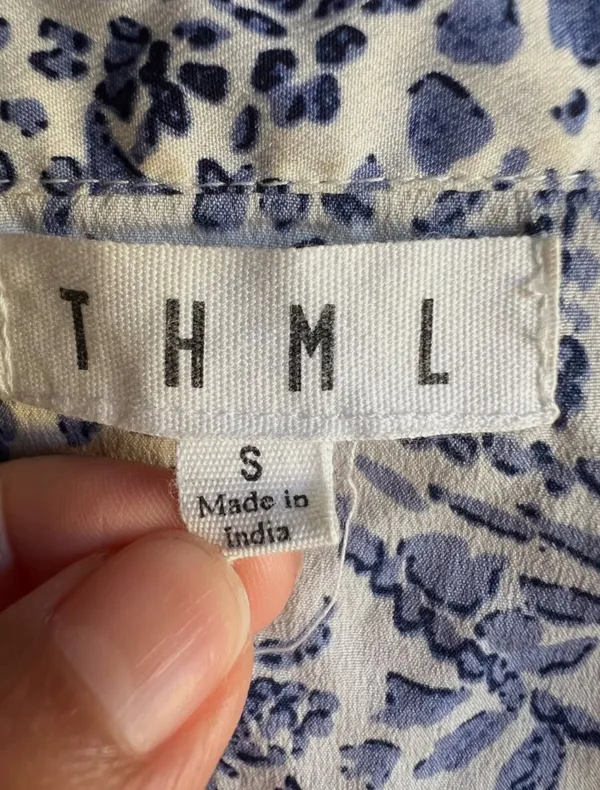 THML Blouse Floral Embroidery Tiered Boho Peasant Hippie Tassled - Image 4