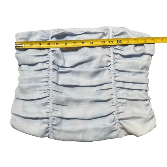 Sky To Moon Size L Ruffled Corset Top Pastel Blue Strapless Preppy‎ European - Image 6