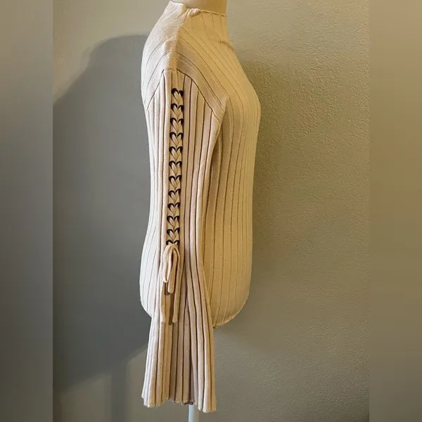 Buckle Wide Ribbed Sweater Size M - Image 4