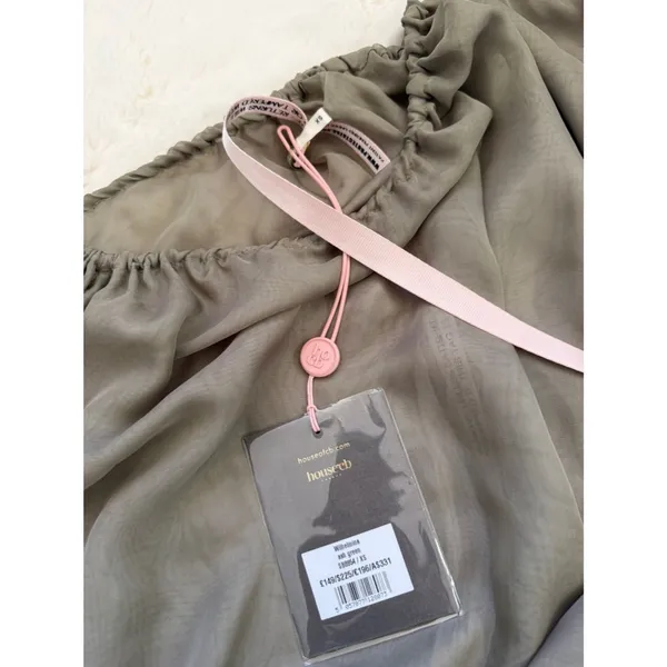 House of CB Off-Shoulder Chiffon Mini Dress XS - Ash Green - Image 6