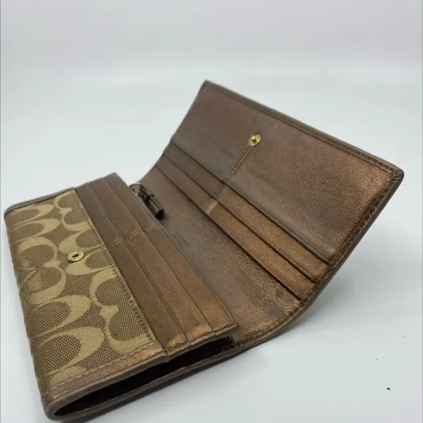 Coach Slim Envelope Brown Signature C Canvas Wallet - Image 5