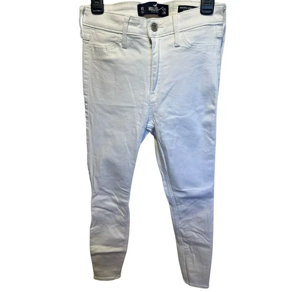Hollister High Rise Jean Legging Womens Size 24X26 Advance Stretch White EUC - Image 3