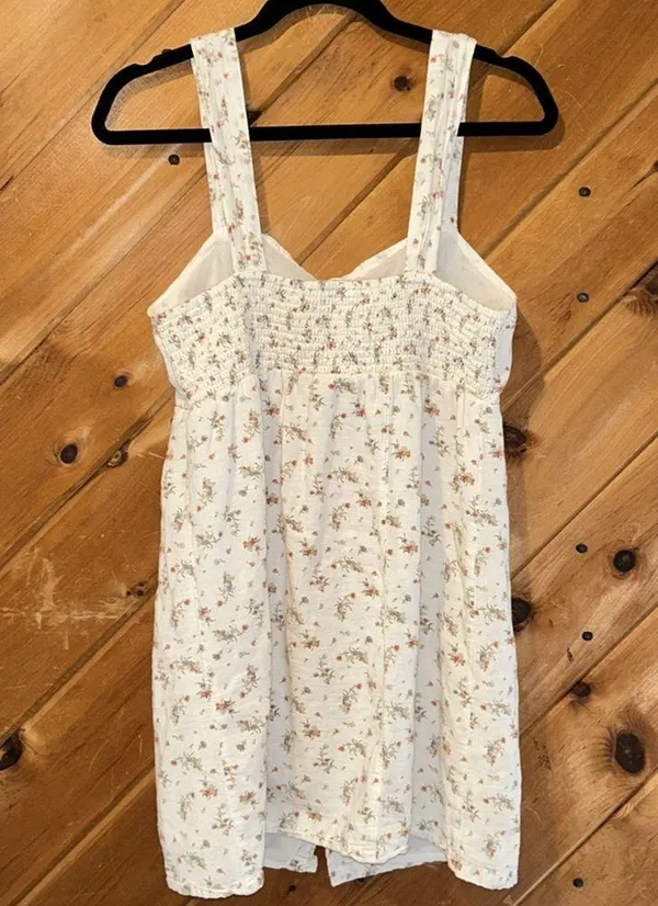 American Eagle floral button up linen blend dress - Image 6