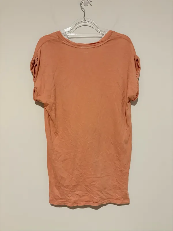 Aerie Oversized Short Sleeve Long Line Tunic Pocket Tee orange XS - Image 2